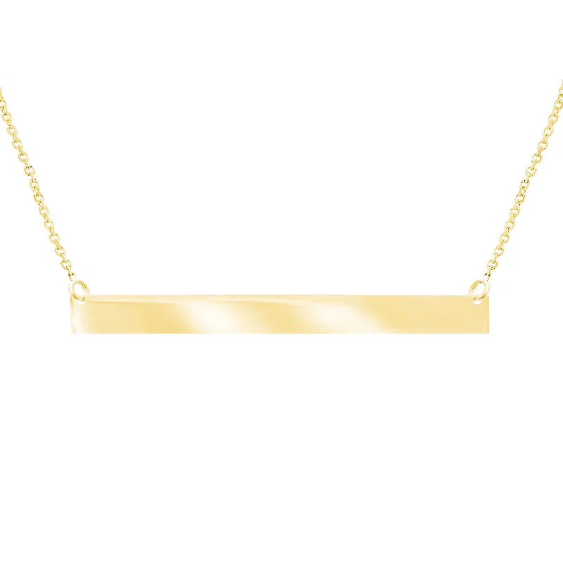 boho beaded statement necklace 14k Yellow Thin Polished Bar Necklace