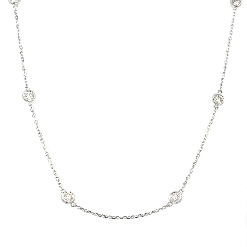 minimalist gold bracelet thin 14KW Diamonds by the Yard Necklace 1.50 CTW