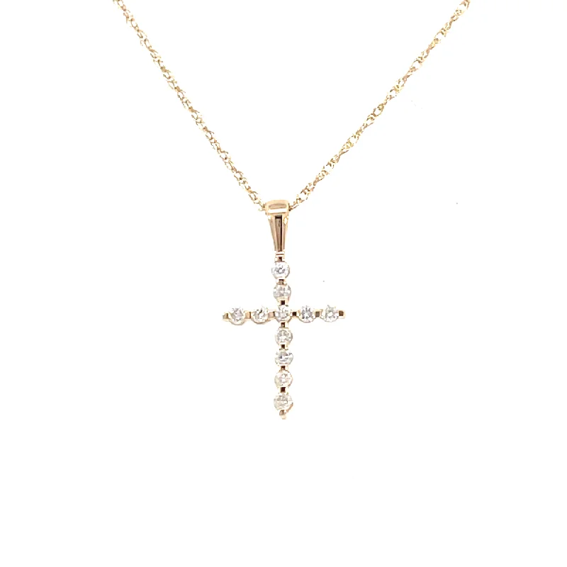 silver Celtic knot necklace 14KY Gold & Diamond Bar-Set Classic Cross Pendant | Fernbaugh's Jewelers