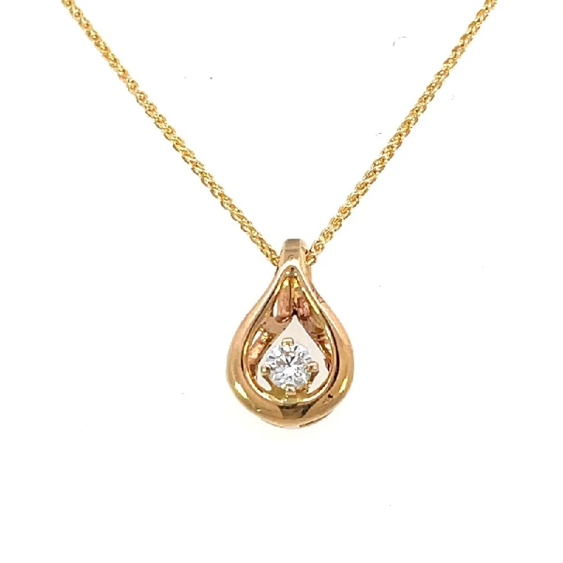 braided wedding ring men 14KY Gold Teardrop Shaped Pendant with Diamond | Fernbaugh's Jewelers