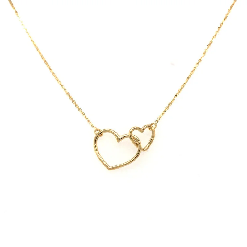 dainty gemstone drop earrings 14KY Interlocking Open Hearts Necklace
