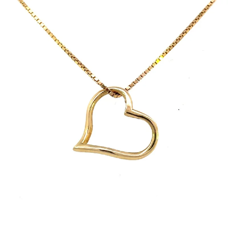 pearl and gold chain earrings 14KY Open Heart Pendant | Fernbaugh's Jewelers