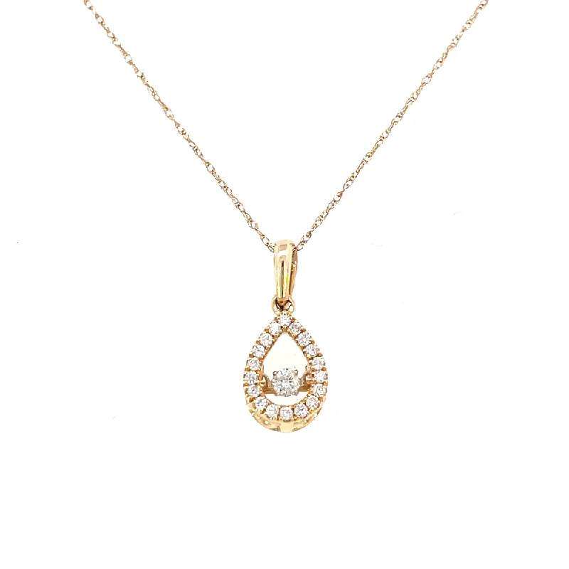 emerald cut diamond earrings 14KY Rhythm of Love Tear Drop Diamond Pendant | Fernbaugh's Jewelers