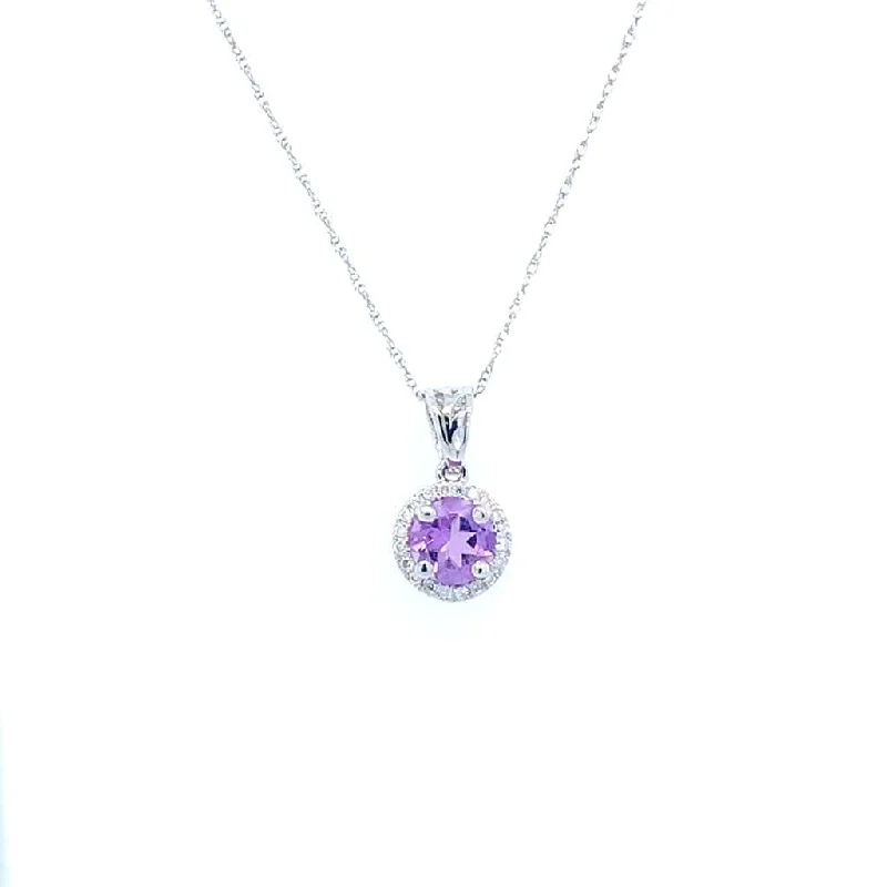 .15CT AMETHYST NECKLACE SET 14K WHITE GOLD REGARD JEWELRY AUSTIN, TX.