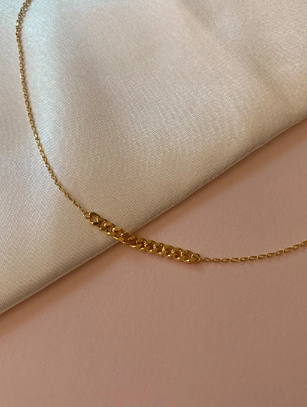 gold and turquoise statement ring 18K Gold Dipped Chain Link Necklace