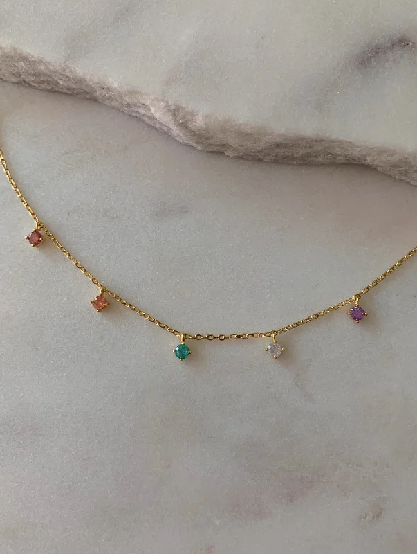 real citrine gemstone pendant 18K Gold Dipped Colorful Beaded Necklace