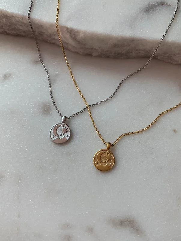 sterling silver braided ring 18K Gold Dipped Magic Pendant Necklace (Circle)