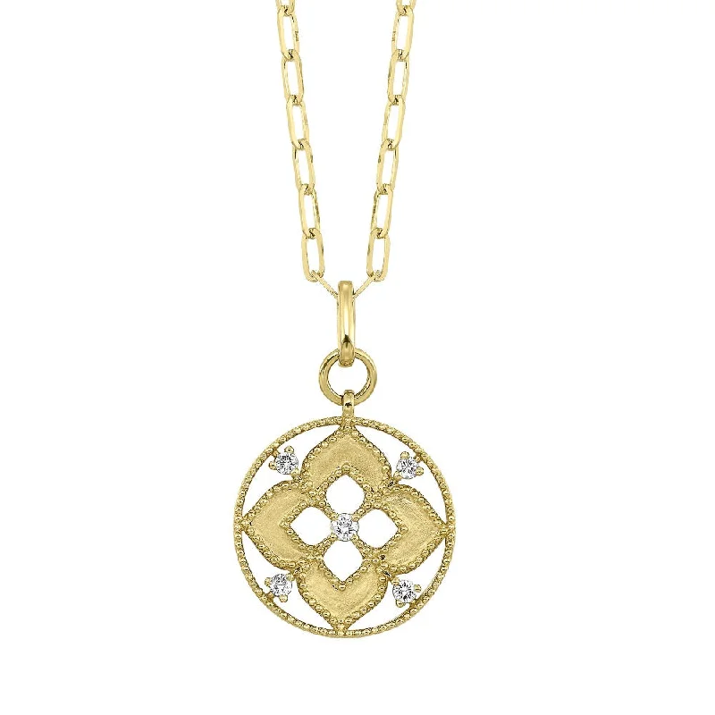 adjustable braided rope ring 14KY Floral Inspired Pendant with Paperclip Chain | Fernbaugh's Jewelers