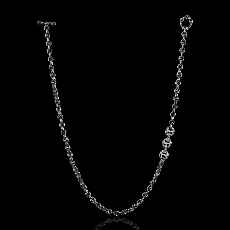 minimalist wedding band set 5MM OPEN-LINK™ NECKLACE WITH DIAMOND PENDANT - 22"