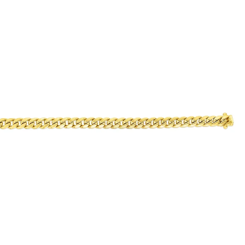modern geometric silver ring 26" 14K Yellow Gold 6.65Mm Semi-Solid New Miami Cuban Link Necklace