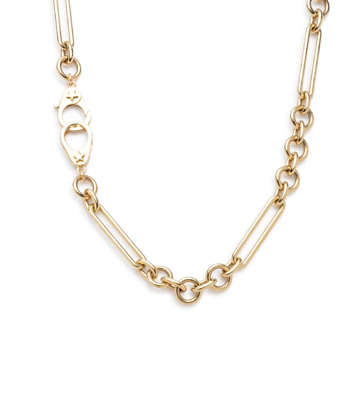 hammered sterling silver band 32” Sister Hook : Midsize Mixed Clip Chain