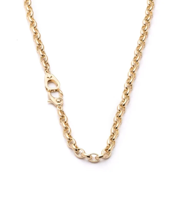 oval blue sapphire ring 36" Sister Hook : Heavy Belcher Chain