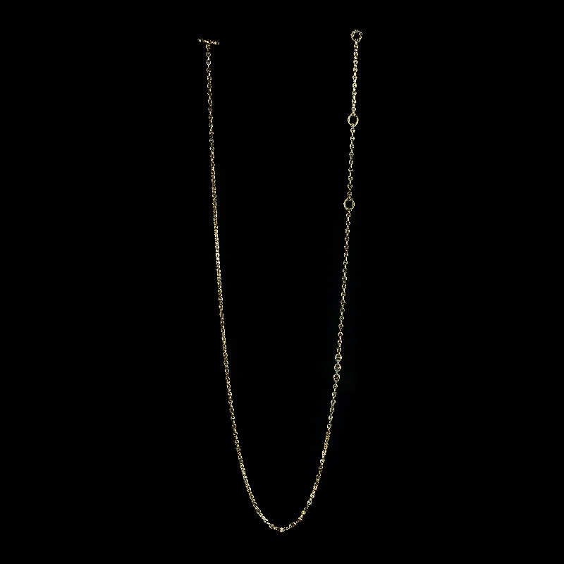 handmade lava stone bracelet 3MM OPEN-LINK™ NECKLACE WITH DIAMOND PENDANT - 42"