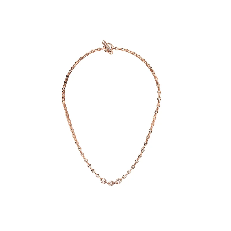 hammered copper wedding band 3MM OPEN-LINK™ NECKLACE WITH FIVE LINK PAVE