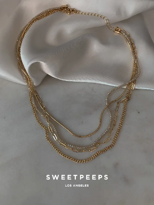 custom engraved infinity necklace 4 Layer Sunkissed Necklace