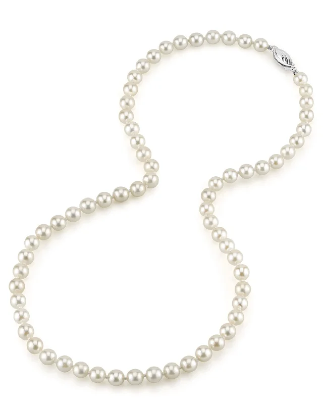 handmade gold nugget ring White Japanese Akoya Pearl Necklace, 5.5-6.0mm - AA+ Quality