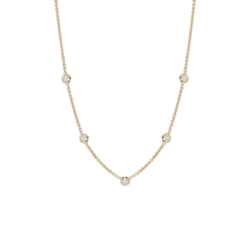 large vintage statement necklace 5 Large Floating Diamond Station Necklace