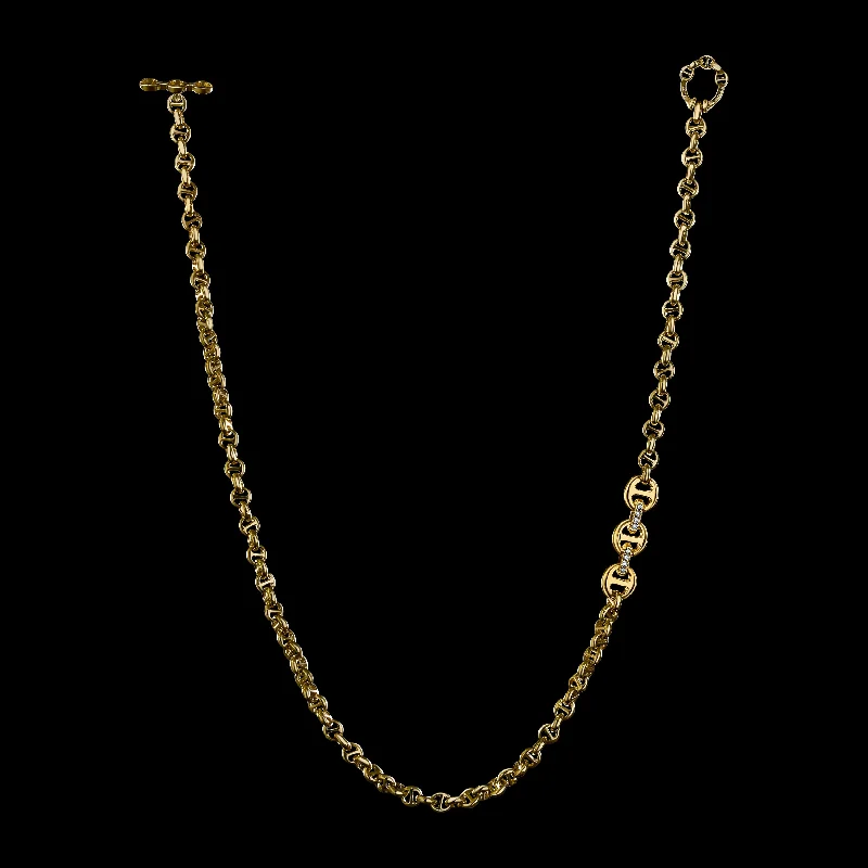 vintage-style floral brooch 5MM OPEN-LINK™ NECKLACE WITH DIAMOND PENDANT - 22"