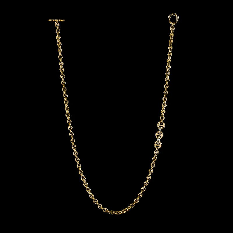 elegant art deco necklace 5MM OPEN-LINK™ NECKLACE WITH DIAMOND PENDANT - 26"