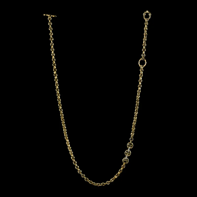 bold gothic vampire ring 5MM OPEN-LINK™ NECKLACE WITH DIAMOND PENDANT - 30"
