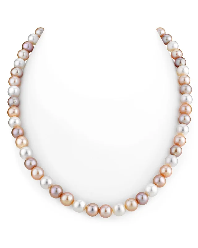 modern geometric earrings gold 6.5-7.0mm Freshwater Multicolor Pearl Necklace - AAA Quality