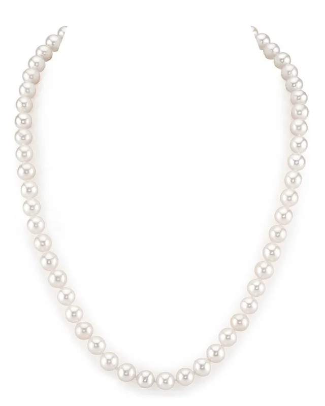 rose gold bar bracelet personalized 6.5-7.0mm White Freshwater Pearl Necklace - AAAA Quality