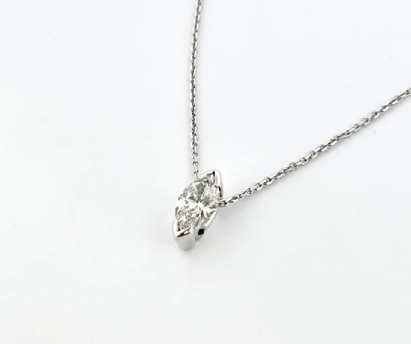 gold charm bracelet with initials .7ct Marquise Cut Diamond Pendant