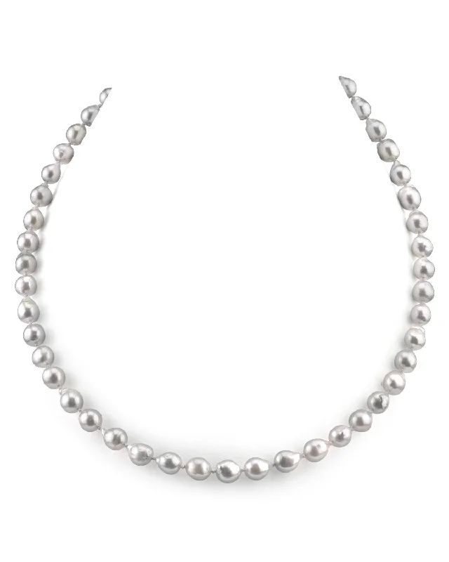 celestial constellation necklace silver Baroque Japanese Akoya Pearl Necklace, 8.0-8.5mm