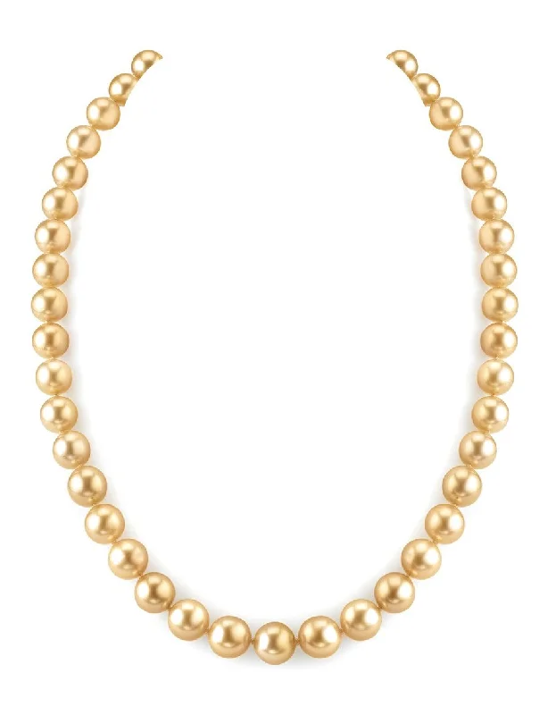 genuine ruby ring women Golden South Sea Pearl Necklace, 8.0-10.0mm - AAA Quality