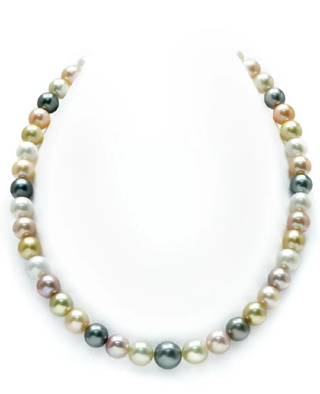 moissanite engagement ring affordable Multicolor South Sea & Pastel Freshwater Pearl Necklace, 8.0-10.0mm - AAA Quality
