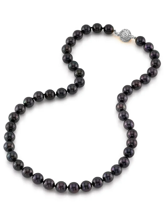 vintage filigree locket necklace Black Japanese Akoya Pearl Necklace, 8.5-9.0mm - AAA Quality