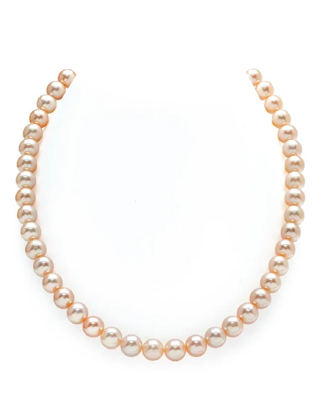 gemstone stacking rings colorful 8.0-8.5mm Peach Freshwater Pearl Necklace - AAAA Quality