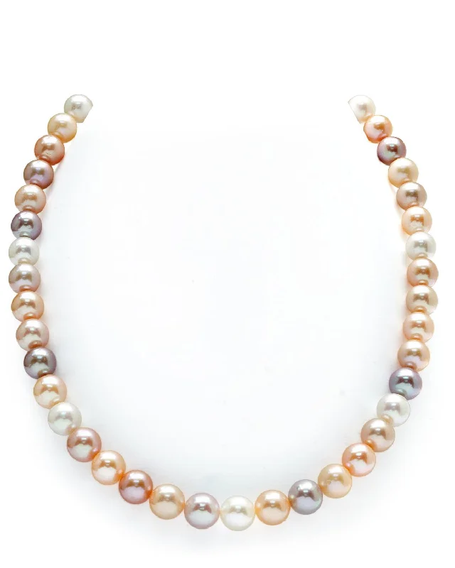 silver anklet with charms 8.5-9.5mm Freshwater Multicolor Pearl Necklace - AAAA Quality