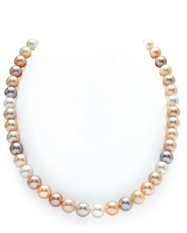 emerald-cut aquamarine necklace 8.5-9.5mm Freshwater Multicolor Pearl Necklace  - AAA Quality