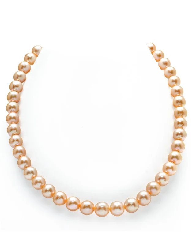 infinity knot wedding band 8.5-9.5mm Peach Freshwater Pearl Necklace - AAAA Quality