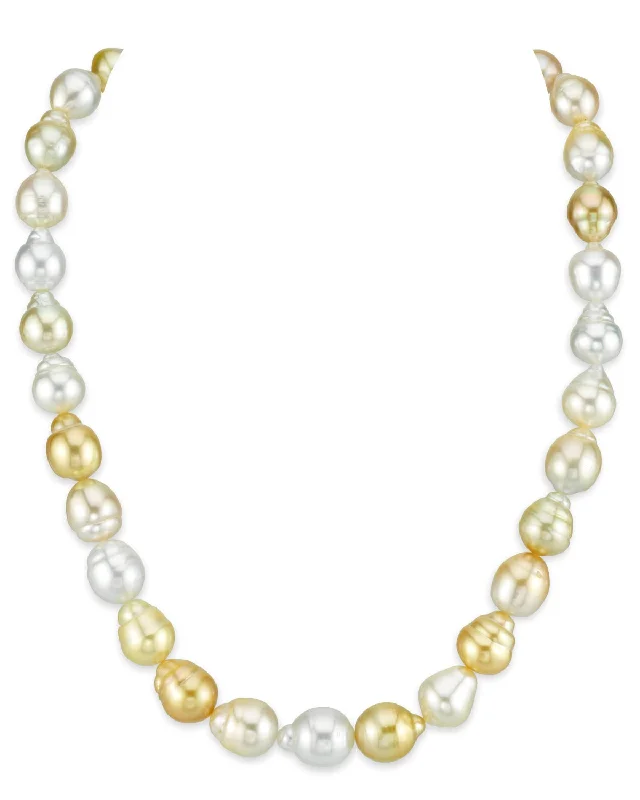 opal and gold earrings Multicolor South Sea Baroque Pearl Necklace, 9.0-11.0mm