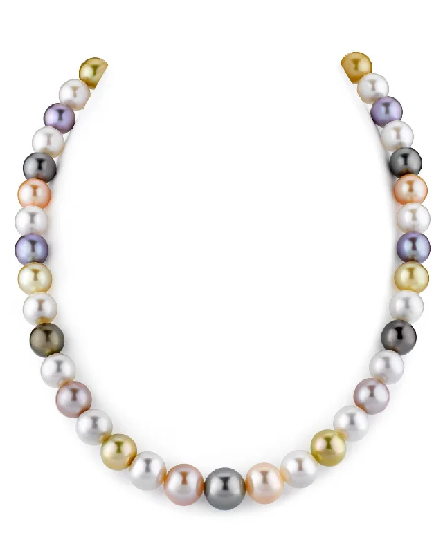 celestial crescent moon bracelet Multi-Color Tahitian, South Sea & Freshwater Pearl Necklace, 9.0-11.0mm - AAA Quality