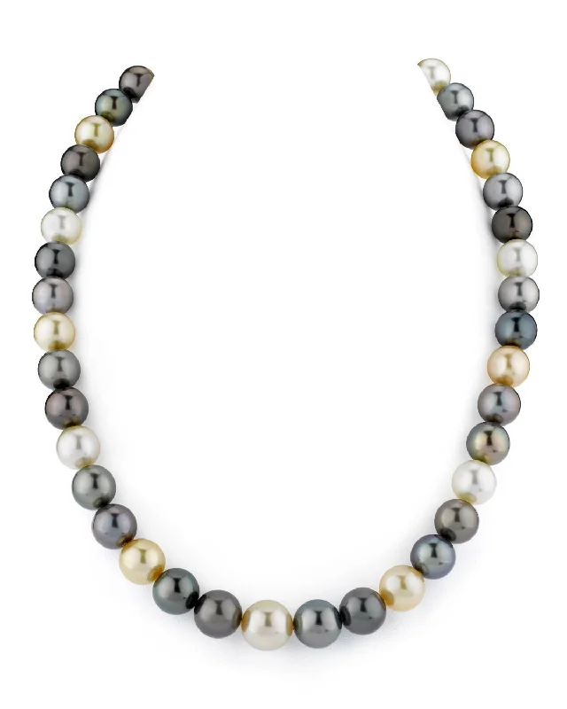 men’s rugged leather bracelet 8-10mm Tahitian & Golden South Sea Multicolor Pearl Necklace - AAAA Quality