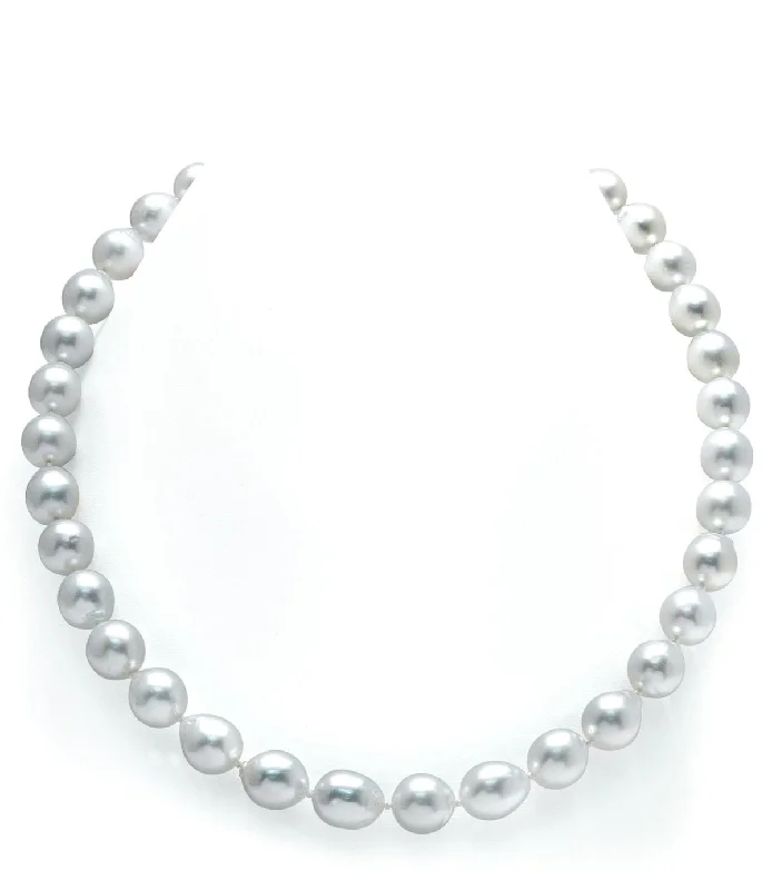vintage lock and key necklace White South Sea Drop Shape Pearl Necklace, 9.0-11.0mm - AAA/GEM Quality