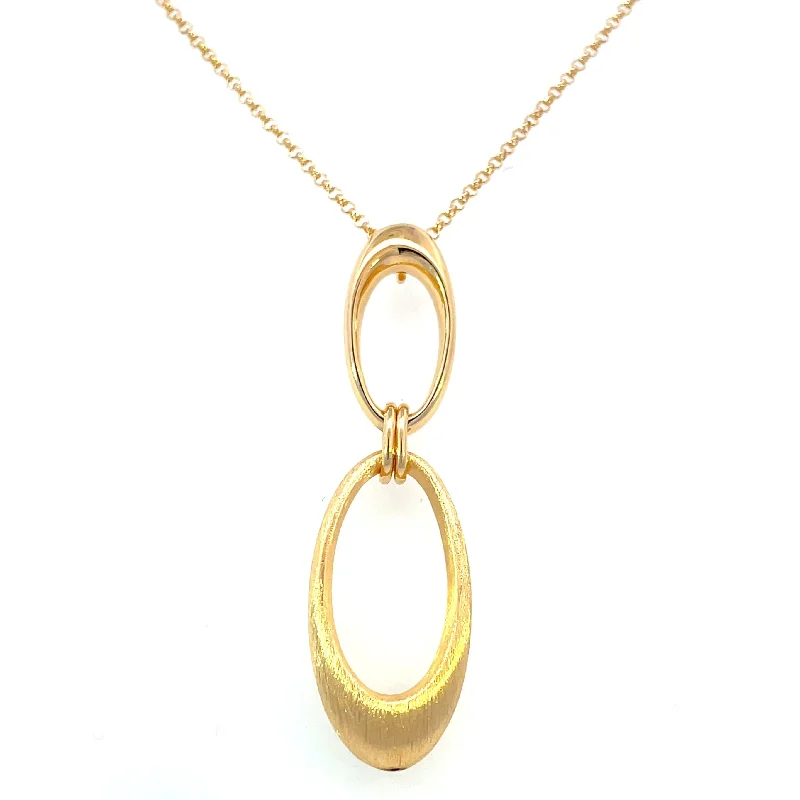 opal and gold earrings Sterling Silver with Gold Vermeil Double Oval Pendant | AvaGray