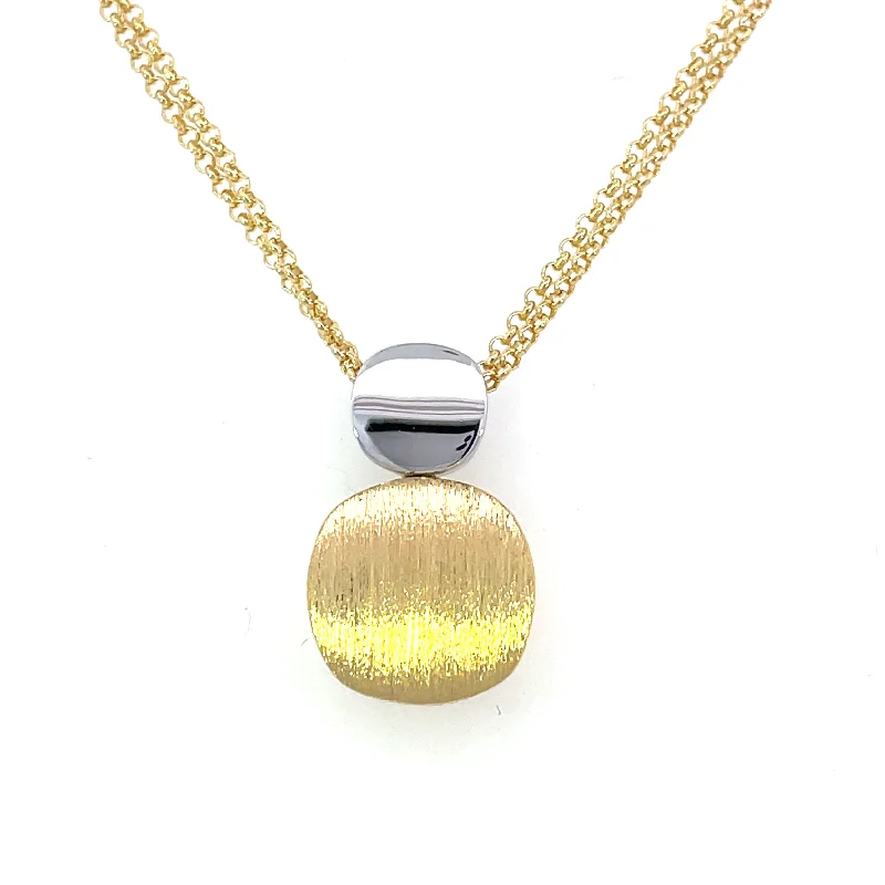 natural garnet gemstone ring Sterling Silver Double Disc Pendant with Gold Vermeil | AvaGray