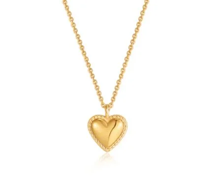 handmade gemstone anklet boho Ania Haie Sterling Silver with Gold Overlay Heart Pendant with Rope Accent