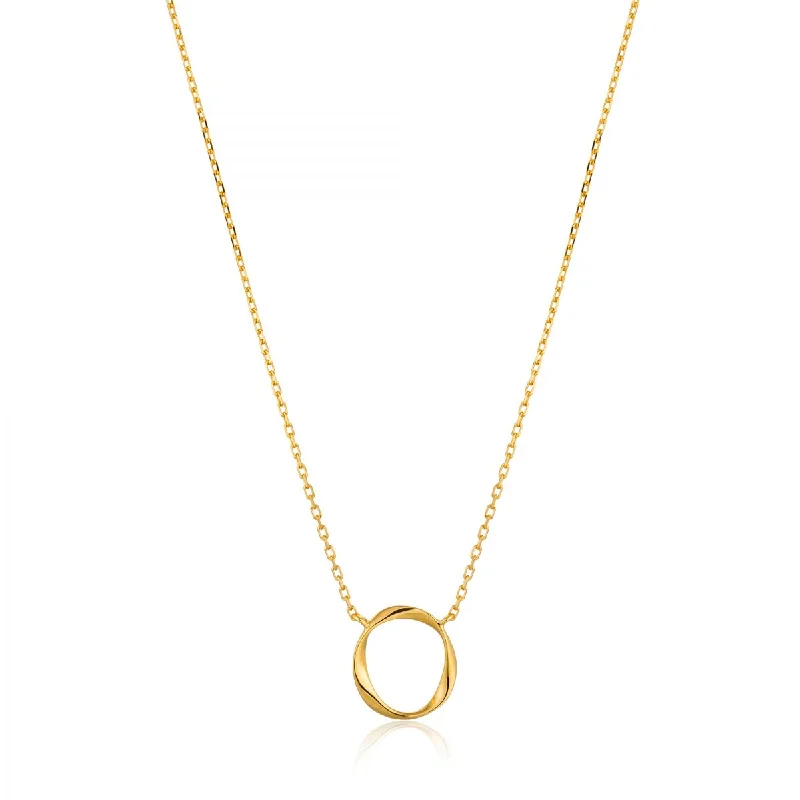 white gold infinity ring Ania Haie Sterling Silver with Gold Overlay Swirl Circle Necklace