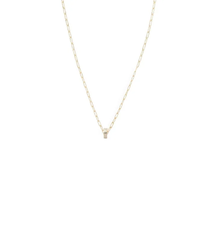 delicate gold band ring Amate - Love : Heart Beat Super Fine Clip Chain Necklace