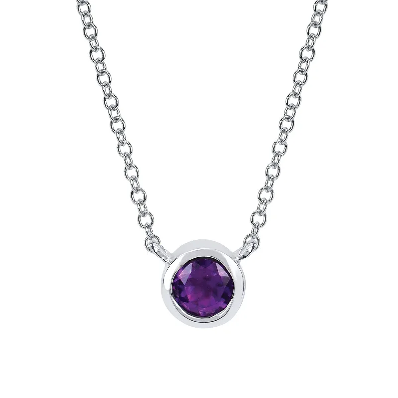 Amethyst Bezel Set Pendant