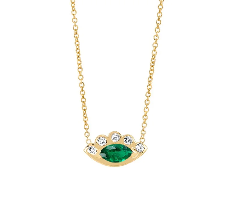 custom star sign necklace Angel Eye Emerald Necklace