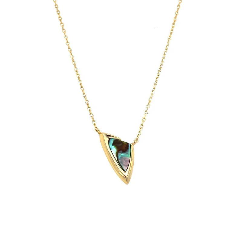 vintage turquoise pendant necklace Ania Haie Sterling Silver Abalone Arrow Pendant with Gold Overlay