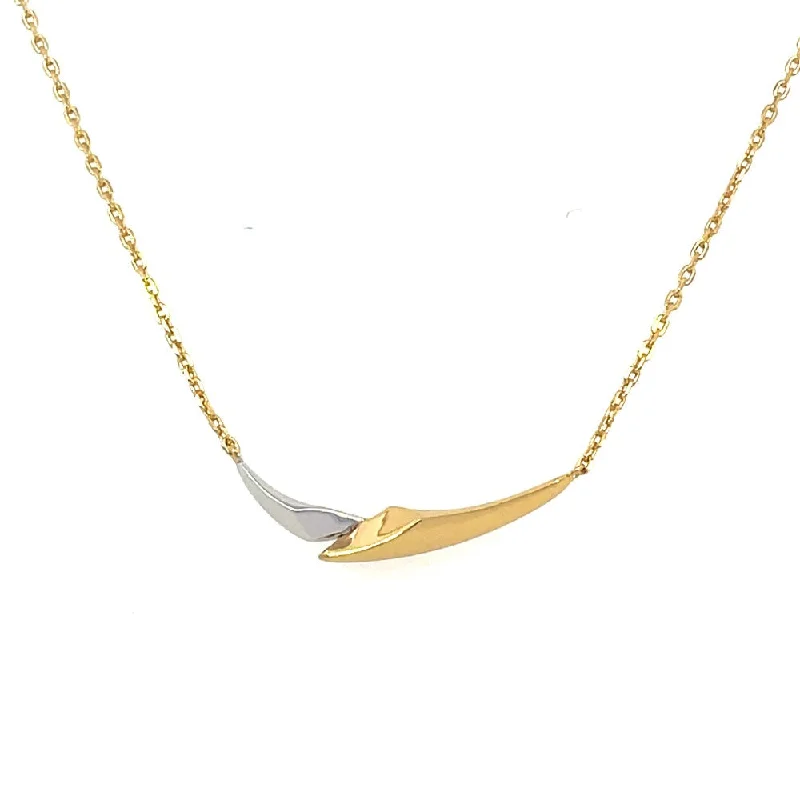 fine silver herringbone necklace Ania Haie Sterling Silver Arrow Chain Necklace with Gold Overlay