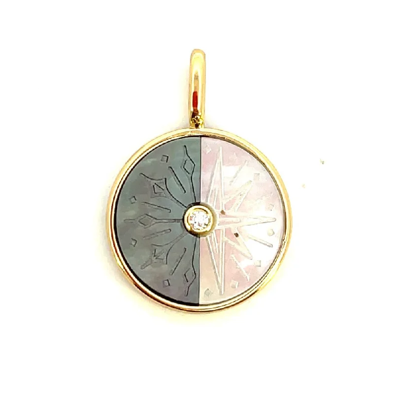 gold medallion pendant necklace Ania Haie Sterling Silver Celestial Charm with Gold Overlay