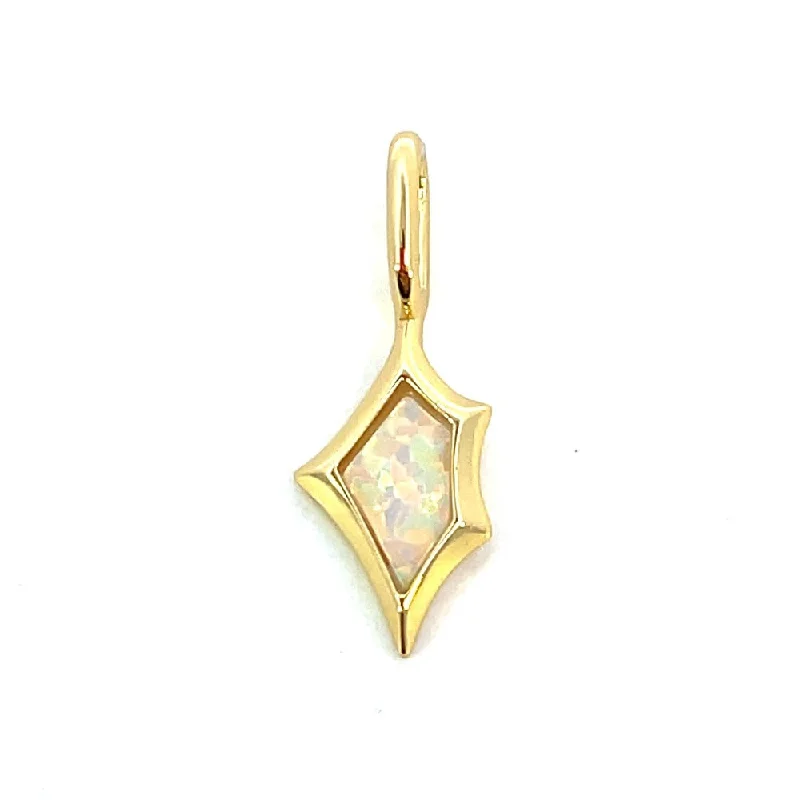 simple gold bar stud earrings Ania Haie Sterling Silver Kyoto Opal Charm with Gold Overlay